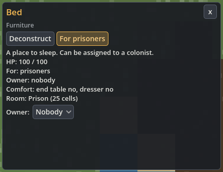 Bed inspector with For prisoners enabled in an enclosed prison room.